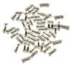 50 9x5mm Silver Plate Ringed Tubes